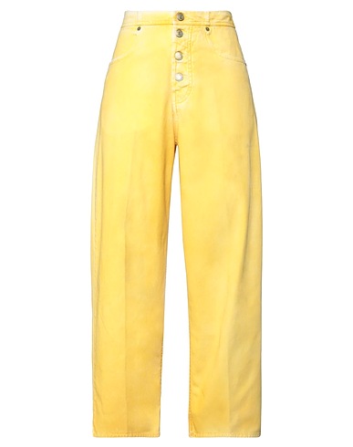 DEPARTMENT 5 Denim trousers Yellow 98% Cotton, 2% Elastane
