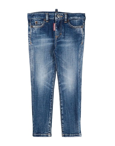 DSQUARED2 Denim pants Blue 98% Cotton, 2% Elastane, Bovine leather