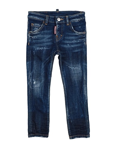 DSQUARED2 Denim pants Blue 98% Cotton, 2% Elastane, Bovine leather