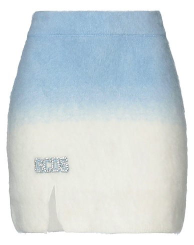 GCDS Mini skirt Sky blue 40% Acrylic, 30% Mohair wool, 30% Polyamide