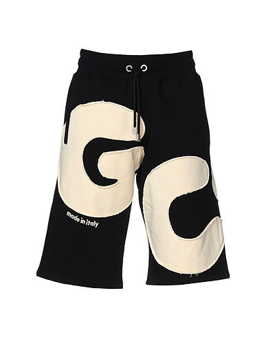 GCDS Shorts & Bermuda ANDY LOGO OVERSIZED SWEATSHORTS Black 100% Cotton
