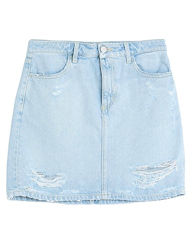 ICON DENIM Denim skirt Blue 100% Cotton