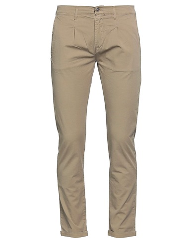 GREY DANIELE ALESSANDRINI Casual pants Khaki 98% Cotton, 2% Elastane