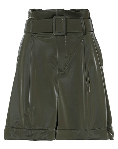 FEDERICA TOSI Shorts & Bermuda Military green 92% Polyester, 8% Elastane