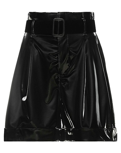 FEDERICA TOSI Shorts & Bermuda Black 92% Polyester, 8% Elastane