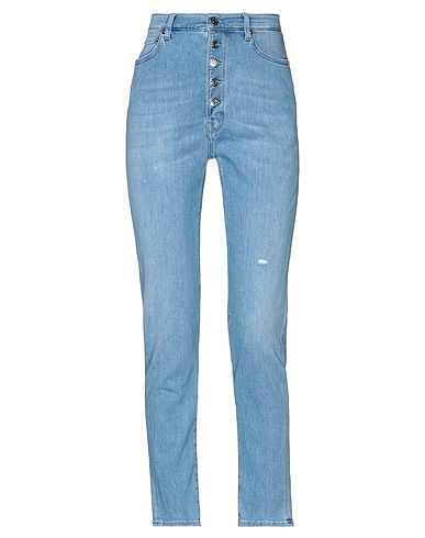 (+) PEOPLE Denim trousers Blue 92% Cotton, 6% Elastic fibres, 2% Elastane