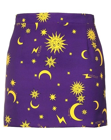 VICOLO Mini skirt Dark purple 90% Polyester, 10% Elastane