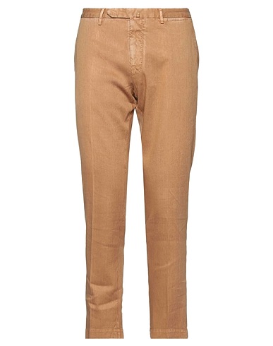 SANTANIELLO Casual trouser Camel 65% Linen, 34% Cotton, 1% Elastane