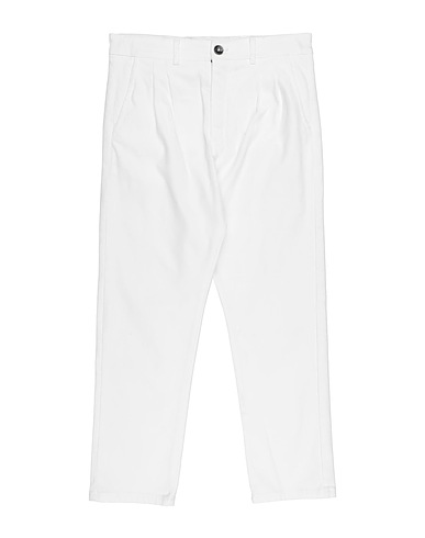 PAOLO PECORA Casual trouser White 97% Cotton, 3% Elastane