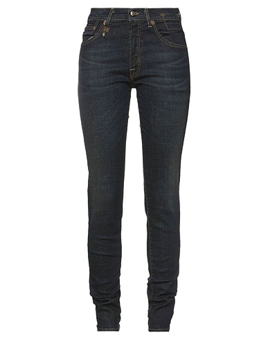 R13 Denim pants Blue 98% Cotton, 2% Elastane, Bovine leather