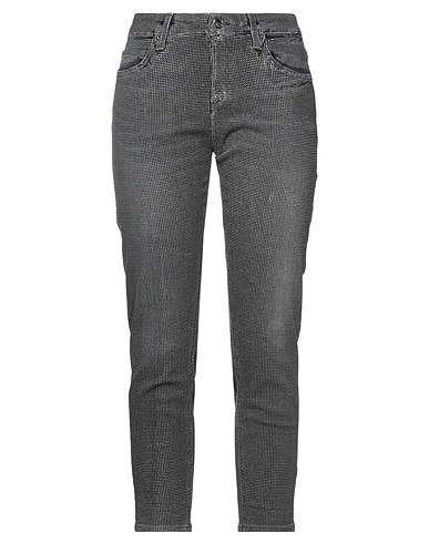 KAOS Denim trousers Black 82% Cotton, 16% Polyester, 2% Elastane