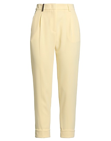 PESERICO Casual trouser Pastel yellow 100% Polyester