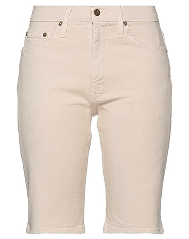 NANUSHKA Denim shorts Beige 99% Cotton, 1% Elastane
