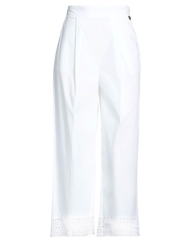 TWINSET Casual trouser White 96% Cotton, 4% Elastane