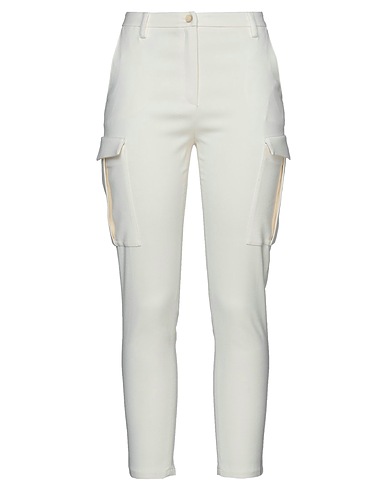 1-ONE Casual pants White 81% Viscose, 17% Virgin Wool, 2% Elastane