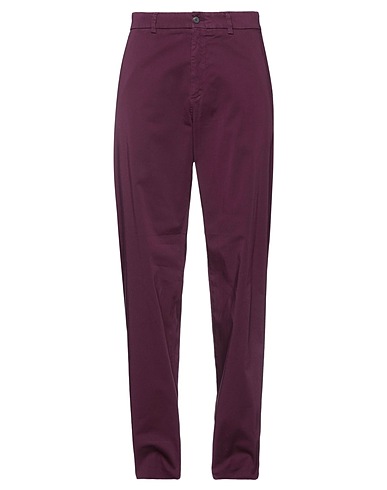 MISSONI Casual trouser Plum 97% Cotton, 3% Elastane
