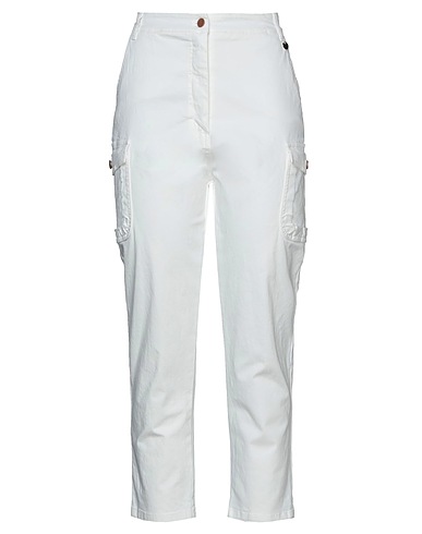 REBEL QUEEN by LIU •JO Casual trouser White 97% Cotton, 3% Elastane