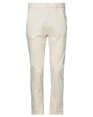 GABARDINE Casual pants Ivory 98% Cotton, 2% Elastane