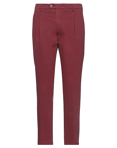 GABARDINE Casual pants Brick 97% Cotton, 3% Elastane