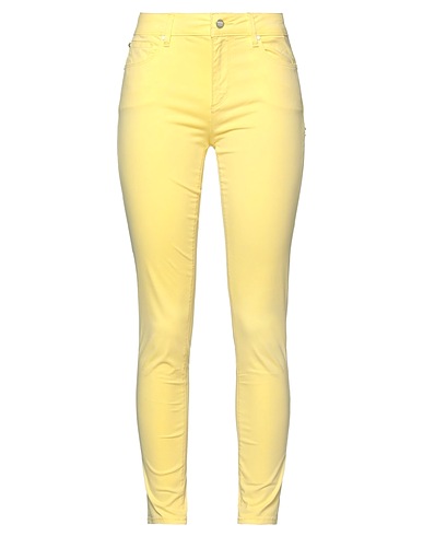 FRACOMINA Casual trouser Yellow 98% Cotton, 2% Elastane