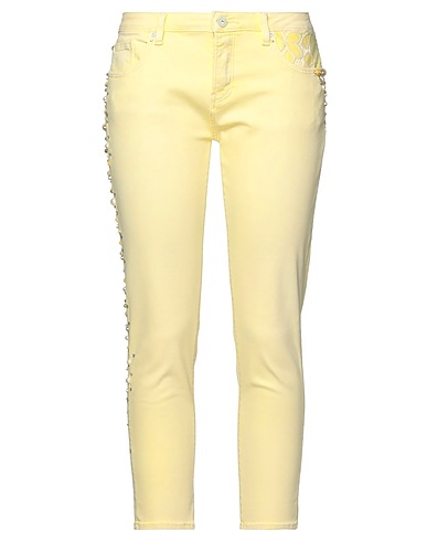 FRACOMINA Casual trouser Yellow 88% Cotton, 10% Polyester, 2% Elastane