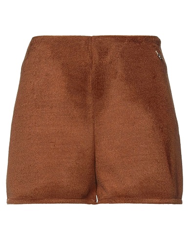 SOUVENIR Shorts & Bermuda Brown 52% Polyester, 44% Acrylic, 4% Wool