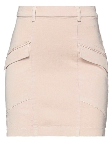 PATRIZIA PEPE Mini skirt Beige 98% Cotton, 2% Elastane