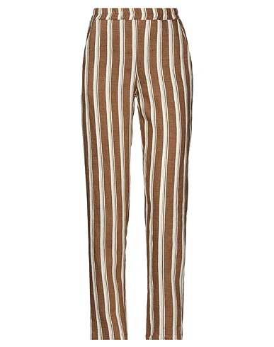 SKILLS & GENES Casual trouser Brown 46% Linen, 33% Polyester, 21% Cotton