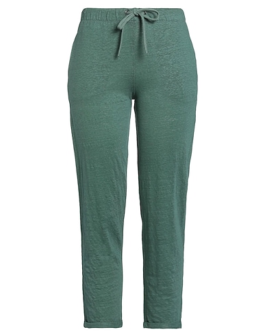 MAJESTIC FILATURES Casual trouser Dark green 94% Linen, 6% Elastane