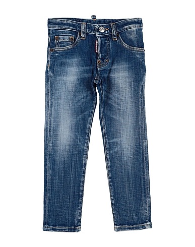 DSQUARED2 Denim trousers Blue 98% Cotton, 2% Elastane, Cow leather