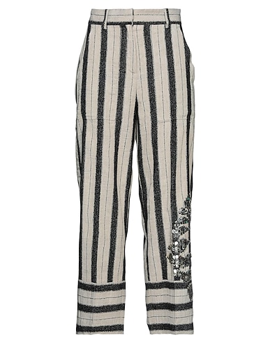BAZAR DELUXE Casual trouser Sand 37% Cotton, 36% Linen, 21% Viscose, 6% Polyamide, Silk