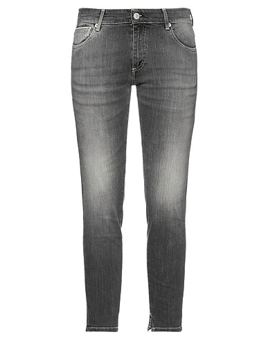 CARE LABEL Denim pants Lead 94% Cotton, 4% Polyester, 2% Elastane, Soft Leather