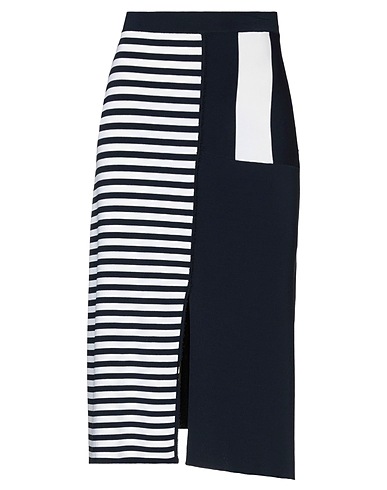 CEDRIC CHARLIER Midi skirt Midnight blue 75% Viscose, 25% Polyamide