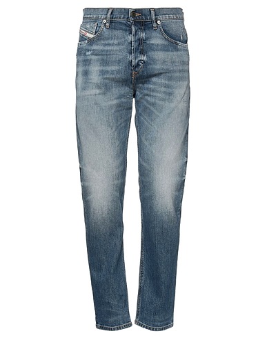 DIESEL Denim pants Blue 74% Cotton, 24% Lyocell, 2% Elastane, Bovine leather