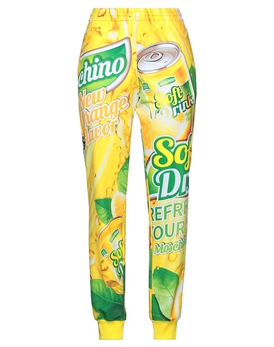 MOSCHINO Casual trouser Yellow 100% Polyester, Other Fibres