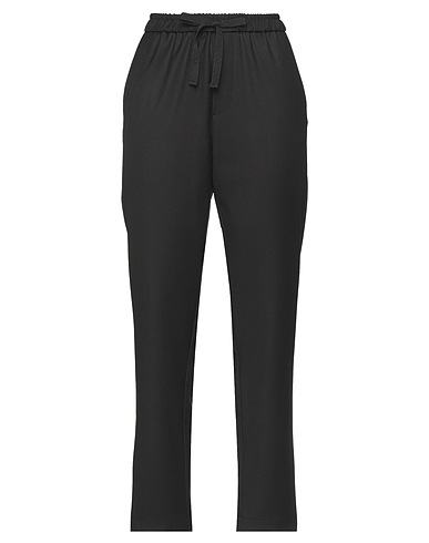 SOLOTRE Casual trouser Black 62% Polyester, 35% Viscose, 3% Elastane