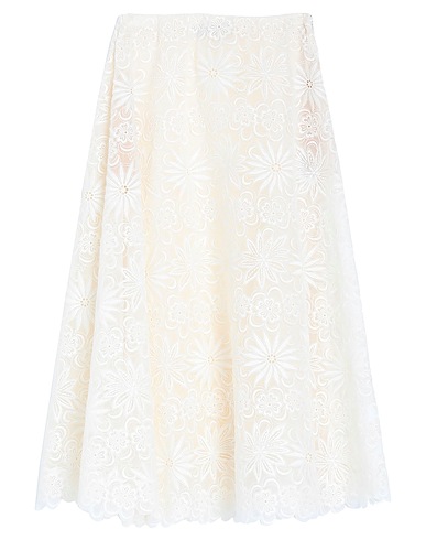 VALENTINO GARAVANI Midi skirt Ivory 71% Cotton, 29% Polyester