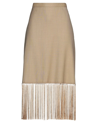 BURBERRY Midi skirt Khaki 95% Virgin Wool, 5% Cashmere