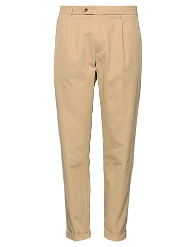 TELA GENOVA Casual trouser Khaki 97% Cotton, 3% Elastane