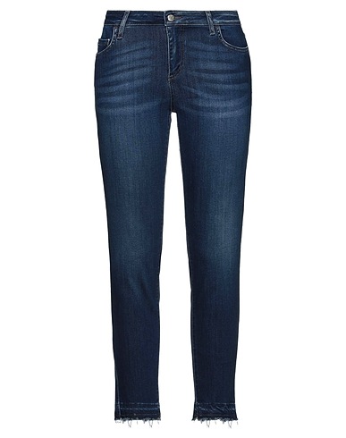 ROŸ ROGER'S Denim trousers Blue 65% Polyester, 35% Cotton