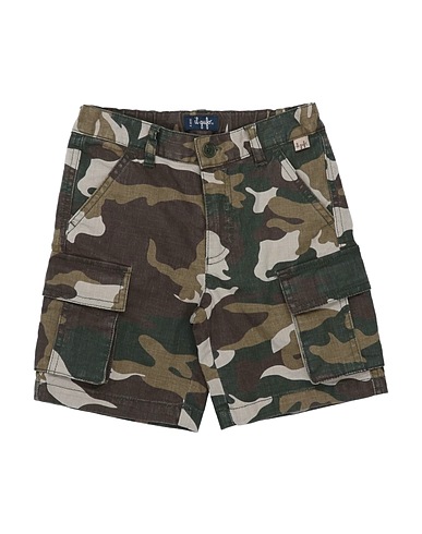 IL GUFO Shorts & Bermudas Militärgrün 68% Baumwolle, 30% Leinen, 2% Elastan