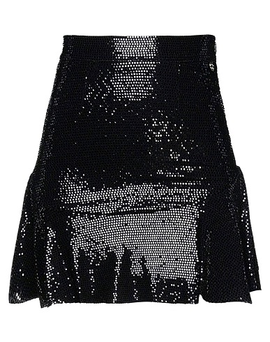 REBEL QUEEN by LIU •JO Mini skirt Black 91% Polyamide, 5% Elastane, 4% Metallic fiber