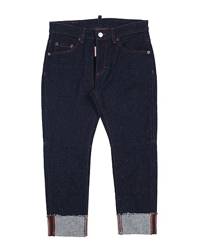 DSQUARED2 Denim trousers Blue 98% Cotton, 2% Elastane, Bovine leather