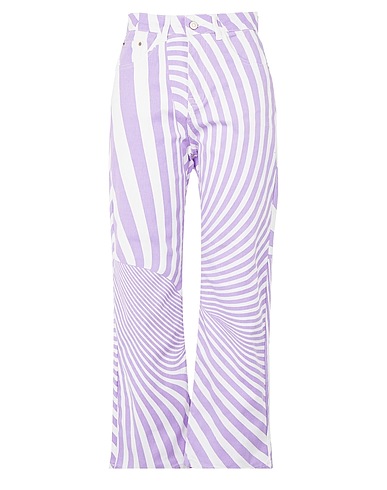 8 by YOOX Denim trousers PRINTED ORGANIC COTTON STRAIGHT CUT JEAN
 Mauve 100% Organic cotton