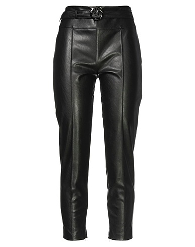 PINKO Casual trouser Black 100% Polyester, Polyurethane coated