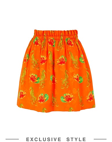 CATERINA GATTA x YOOX Mini skirt Orange 100% Silk