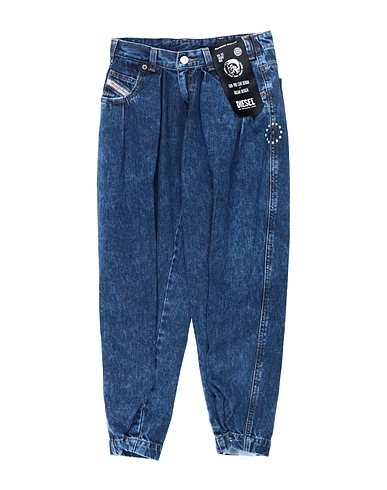 DIESEL Denim pants Blue 100% Cotton, Swarovski® Crystal