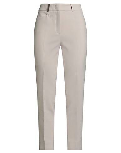 PESERICO Casual trouser Light grey 64% Polyester, 27% Viscose, 6% Cotton, 3% Elastane