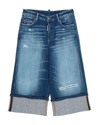 DSQUARED2 Denim trousers Blue 98% Cotton, 2% Elastane, Bovine leather