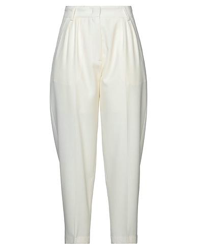 ERIKA CAVALLINI Casual trouser Ivory 100% Virgin Wool